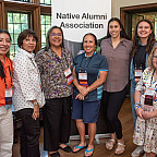 Members of the newly-reformed Native Alumni Association gather during Alumni Weekend in 2023.