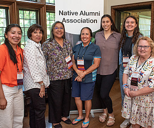 Members of the newly-reformed Native Alumni Association gather during Alumni Weekend in 2023.