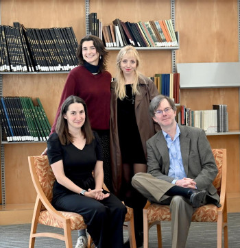 Political science summer research team: (top, left to right) Madeleine MacWilliamson BA '24, Valerie Naborska BA '24; (bottom, left to ri...