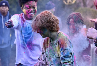 Students at Holi