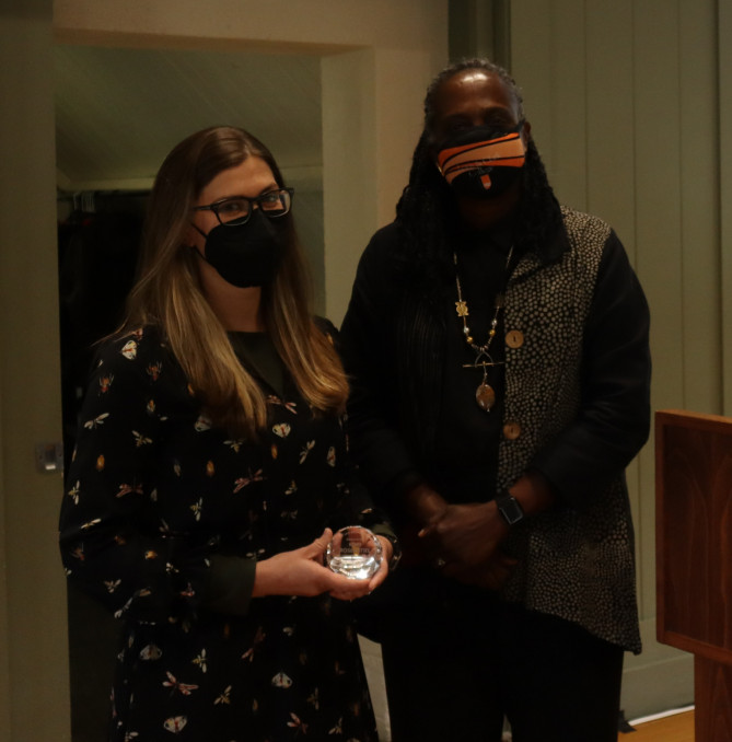 Kori Rosenstiel receiving Medallion Award