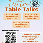 Spring first gen table talks flyer