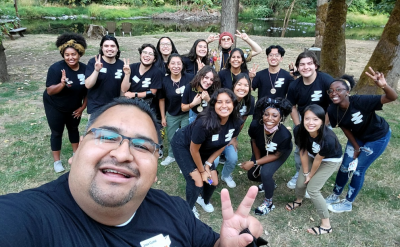 Pictures of the Great Expectation retreat of mentees, mentors, and staff.