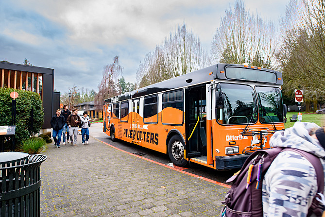 Our Otter Bus takes our community from campus into Portland.