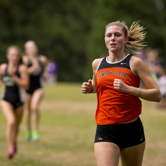 Student athlete competing in a race