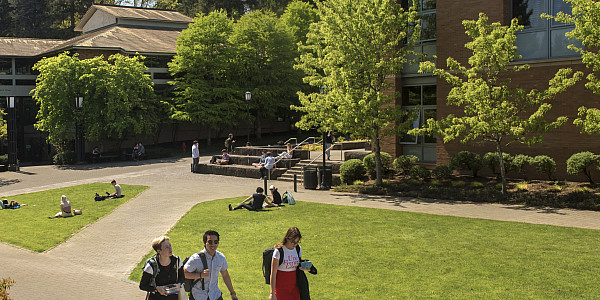 Students walking on the undergraduate campus