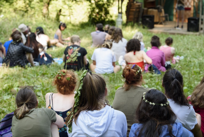 Fir Acres Writing Workshop outdoor reading
