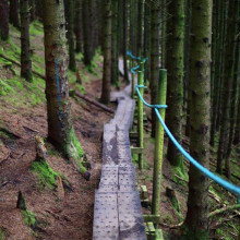 The narrow steps of the Queen Maeve Trail.