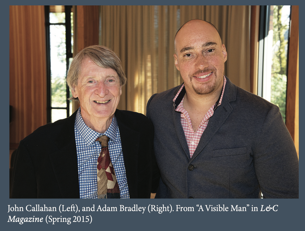Prof. John Callahan with scholar Adam Bradley