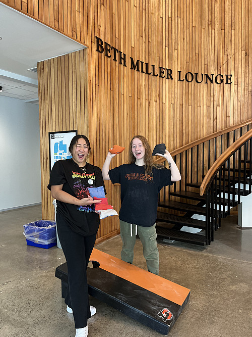The winners of the cornhole tournament