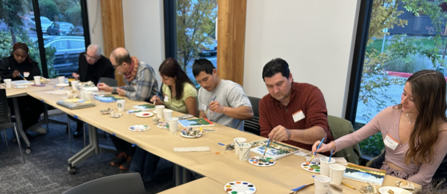 SAA's Paint and Sip with Alumni event, November 2023