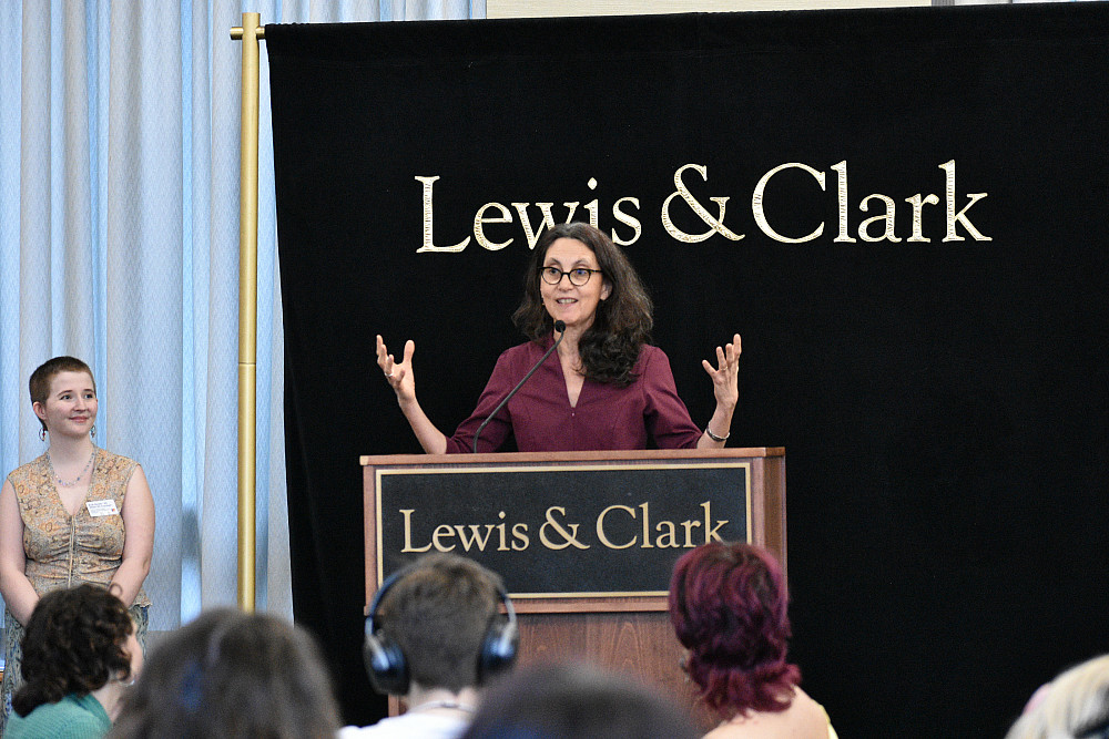 woman at podium