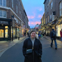 Yours truly in York, where we learned about and experienced the centuries-old community tradition of the mystery plays.