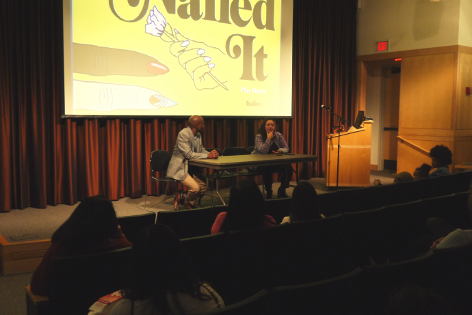 Filmmaker Adele Pham and Associate Professor and Director of Ethnic Studies Kundai Chirindo pondering a question from the audience