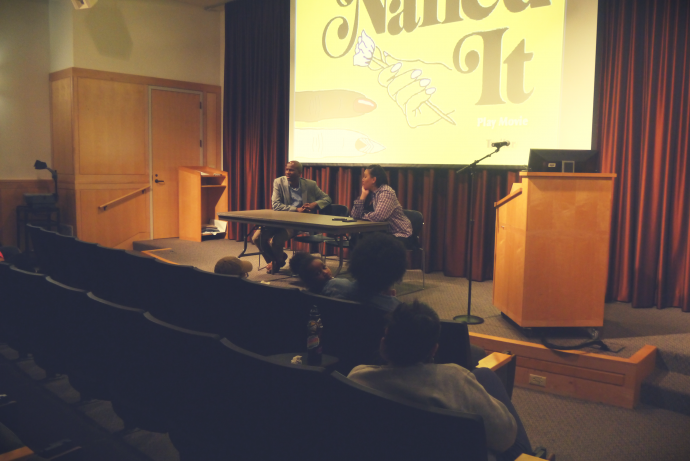 Filmmaker Adele Pham and Associate Professor and Director of Ethnic Studies Kundai Chirindo start post screening Q&A