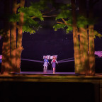 A scene from the Lewis & Clark production of The Secretaries. Photo by Owen Carey.