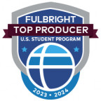 Blue Fulbright badge