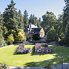 A Campus Tradition--Each year during New Student Orientation, members of the incoming class spell out LC on the Glade below the Frank Man...