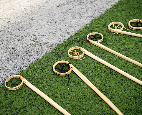 Traditional Native lacrosse sticks reflect the game's deep cultural roots--where sport, ceremony, and community come together.