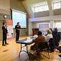 Students presenting their business ideas at Winterim, an entrepreneurial workshop hosted by the Bates Center. This photo was taken in Jan...