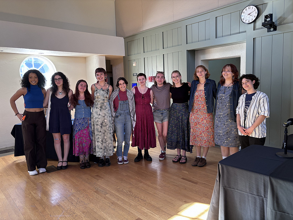 A group of graduating gender studies seniors