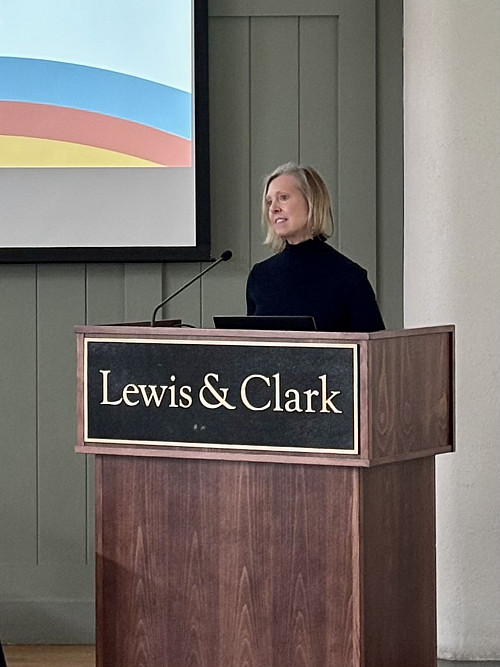 woman at podium