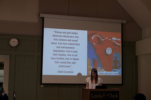 2017 Award winner Erin Keoppen presents her essay, “Wild Words: Space, Place and Gender in Tamil Feminist Poetry and Prose.