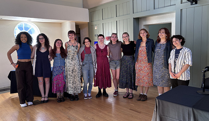 A group of graduating gender studies seniors