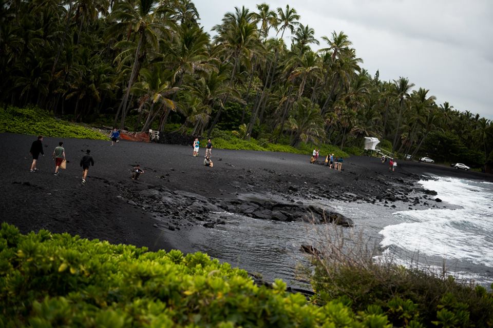Black sand beach