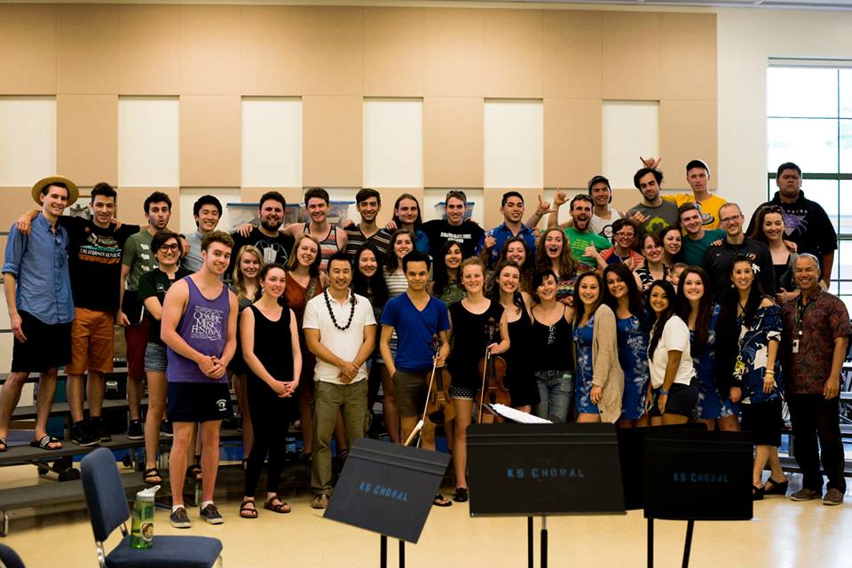 Cappella Nova and LC quintet with students from Kamehameha School